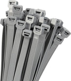18 inch Silver Zip Ties Heavy Duty 100 PACK, 200 LBS Ultra Exclusive Strong Plastic Wire Ties, Large Cable Ties Extra Long Tie Wraps, Indoor and Outdoor UV Resistant
