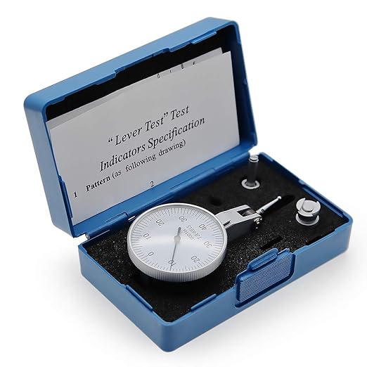 0.0001" Dial Indicator Brass Test Indicator with 7 Jewels Bearings Accuracy 0.00015 Big Face Imperial Dial Indicator for Machinist Engineer Inspection Measurement (Model 201-0068)