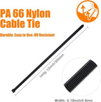 Black Zip Ties 1000 Pcs,TDEBSSY 12in Long 70lb Heavy Duty Cable Ties 4.8mm Wide Self Locking Nylon Zip Ties UV Resistant Strong Wire Ties with 32 kg Tensile Strength (12in/70lbs)