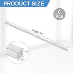 uxcell 6 Pcs Square Steel Key Stock, 1/4" x 1/4" x 12" Cold-Drawn 45# Steel Bars Precision Key Stock for Gearbox Coupling, Silver Tone