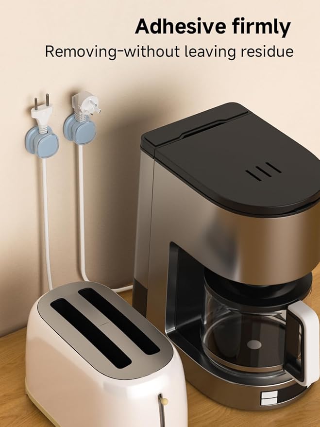 Magnetic Cable Clips, Adjustable Cord Holder Management, Adhesive Wire Keeper Organizer for Home Office Desk Phone PC Car Wall Desktop Nightstand Appliance (9-PCS Blue)