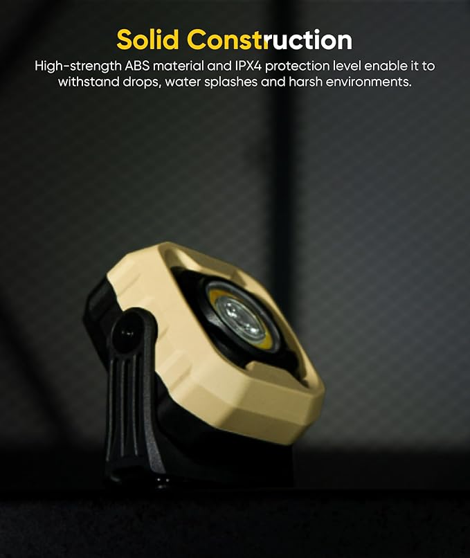 Rechargeable Work Light, 1200LM Magnetic Light with IPX4 Waterproof, 4000mAh Battery Led Work Light, Mechanic Light for Car Repair, Camping, Emergency (1 Pack)