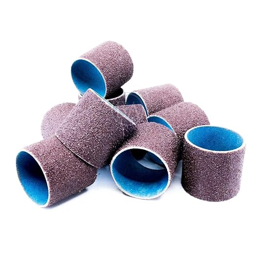 Benchmark Abrasives 1.5" x 1.5" Aluminum Oxide Abrasive Spiral Bands for Rotary Tools, Drum Sleeves for Sanding Deburring Blending Polishing on Metals Plastic Wood Rubber (10 Pack) - 60 Grit