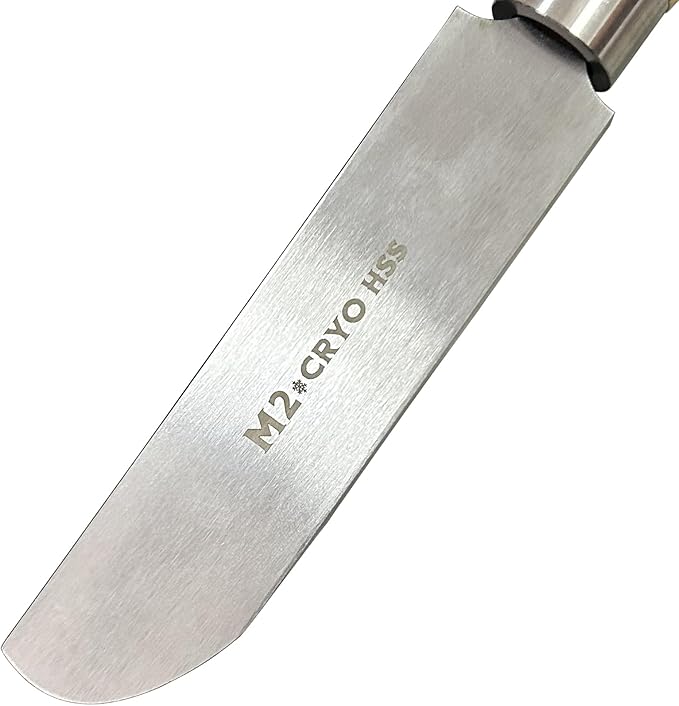 1.5 inch Left Side Curved Scraper, M2 Cryo High Speed Steel Wood Turning Tools with Beech Wood Handle