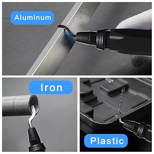 Deburring Tool Set 11 Pieces of High Speed Steel Rotary Burr Removal Blades, Ideal for Deburring Tool,1 Black Handle