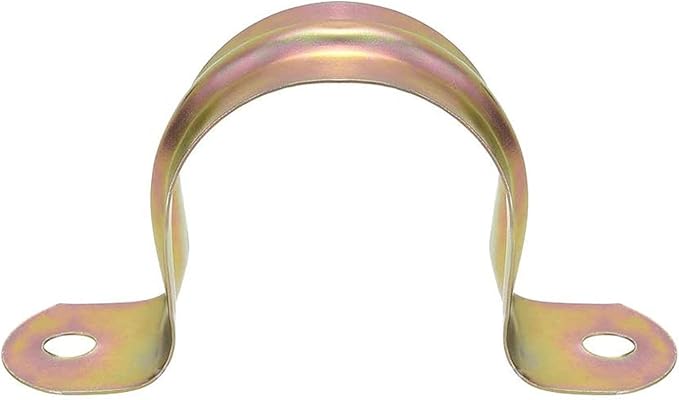 100 Pcs 3/4inch Rigid Pipe Strap,Two Hole Strap U Bracket Iron, Widened Tube Strap Tension Clip Assortment Kit Heavy Duty Pipe Clamp（25mm）