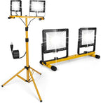 14000Lumens LED Work Lights with Stand, 2 Adjustable Work Lamp Head with Individual Switch, IP66 Waterproof Tripod Work Light for Outdoor Indoor Job Site Workshop Garage Construction Site