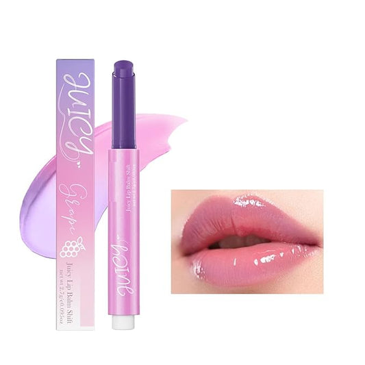 MAEPEOR Tinted Lip Balm 6 Colors Moisturizing Lip Balm Hydrating Changing Lip Gloss for Lip Care and Dry Lip (06 Grape)-VeraVaultWomen
