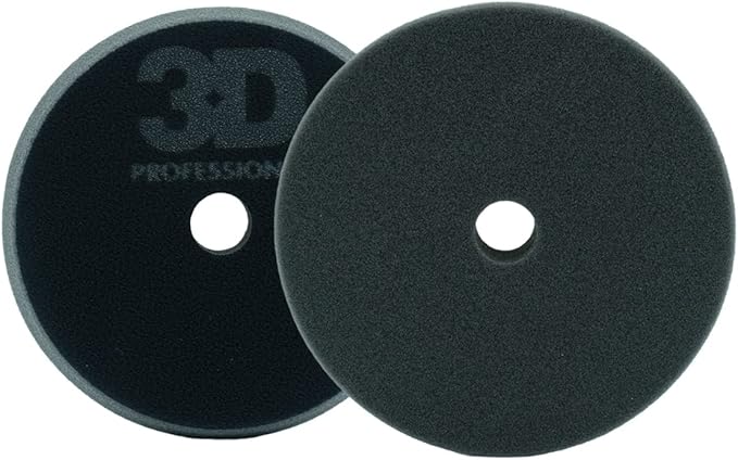 3D 5.5” Black Foam Cutting Pad – Heavy Cutting Buffing Pad for Paint Correction | Removes Swirls, Scratches & Oxidation | Rotary & DA Safe | USA Made