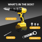 Rivet Gun Compatible with Dewalt 20V Max Battery(No Battery) Cordless Rivet Gun, Brushless Pop Rivet Gun Tool for Aluminum Nails 1/8", 5/32", 3/16"(Not for Stainless Nails)