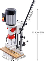 Benchtop Mortiser, 3400RPM 3/4HP Woodworking Mortising Machine with 1/4", 3/8", 1/2" Chisels Wooden Workbench, Benchtop Drill Press for Making Round Holes Square Holes Or Special Square Holes