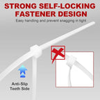 Zip Ties, RAZCC 1200pcs Cable Zip Ties 12 Inch, Heavy Duty White Plastic Wire Ties with 70lb Tensile Strength, Self-Locking Nylon Cable Ties, Wire Management for Indoor and Outdoor