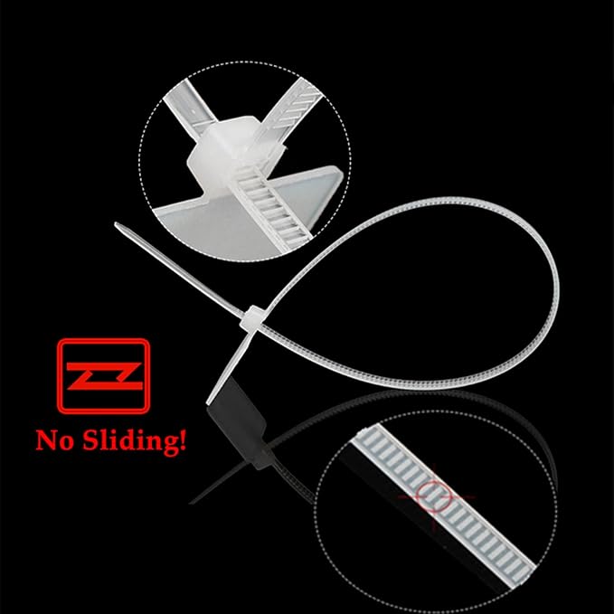 TUZAZO Nylon Marker Cable Zip Ties, 250pcs 6 Inch Self-Locking Cable Labels Tags with Write on Cord Label for Electronics, Network Ethernet Wire Labels