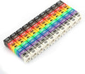 100Pcs Digital Tube Wire Labels Cable Markers Plastic Clip-On Colorful Numbered 0-9 C-Shape for Multi-Type Cables (4mm²)