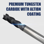 6 Pcs 1/4" Carbide Square End Mill, 4-Flute TIALN Coated CNC Mill Bits for Steel, Alloy Steels, Hardened Steel, End Mills for Precision Milling Tasks, DIYers & Professionals