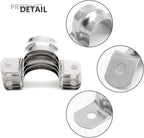 16Pcs 1-3/8 Inch Stainless Steel Conduit Clamps, Two Hole Strap U Bracket Rigid Pipe Strap Metal U Clamp Conduit Strap Tension Clips U-tube Clamp Heavy Duty