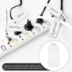 60 Pieces Self-Adhesive Cable Labels Paste Wire Labels Nylon Writable Cord Labels Tags Reusable White Cable Tags Waterproof Wire Tags Markers for Cable Management, Computers and More