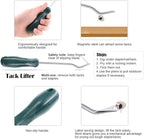 Hilitchi 5 Pcs Upholstery Tools Double-Faced Soft Mallet Tack Hammer with Two Replacement Heads, Decorative Tacks Staple Nails Lifter and Removal Pliers, Hammer Also for Leather, Jewelry Craft Project