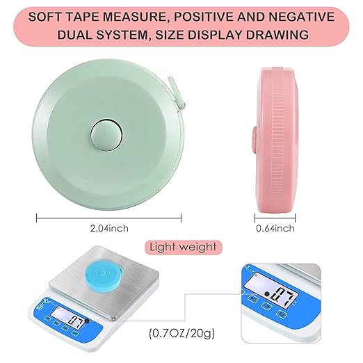 Tape Measure, Measuring Tape for Body Measurements Retractable,Fabric Sewing Tailor Cloth Knitting Craft Weight Loss Measurements Dual Sided 4 Pack (White)