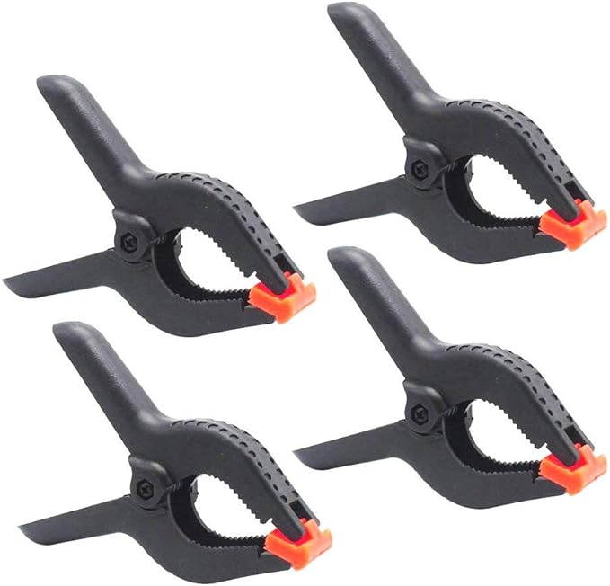 ONDY 4-Pack 6 Inch Spring Clamps, Heavy Duty Plastic Clamps Nylon Clips for Background, Photo Studio and Any More