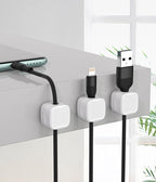 Magnetic Cable Clips, Adjustable Cord Holder Management, Adhesive Wire Keeper Organizer for Home Office Desk Phone PC Car Wall Desktop Nightstand Appliance (9-Pack White)