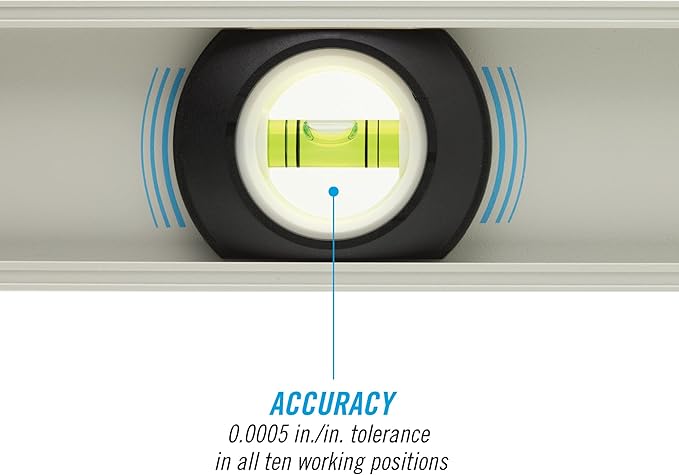 CHANNELLOCK 24-Inch, Professional-Grade Magnetic Aluminum I-Beam Level with 3 Vials, 5100-0024M