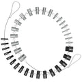 (Patent)CKE Upgraded Nut & Bolt Thread Checker Wire Loop Design - 44 Male/Female - Inch & Metric Detachable Nut and Bolt Thread Size Checker Identifier Gauges