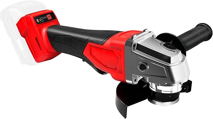 Cordless Angle Grinder Compatible, 4-1/2-Inch,1000RPM Brushless Motor with Cutting/Polishing Wheel Disc,Pin Wrench Kitbox For Metal Wood Polishing,Thin Steel (Red)