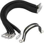 5PCS Reinforced Rigid Pipe Strap Clamp 2-7/8 Inch Conduit Clamp with Rubber Straps, Pipe Brackets for Mounting 2 Hole U Clamps Brackets Strap Hanger Tube Tension Clips Heavy Duty