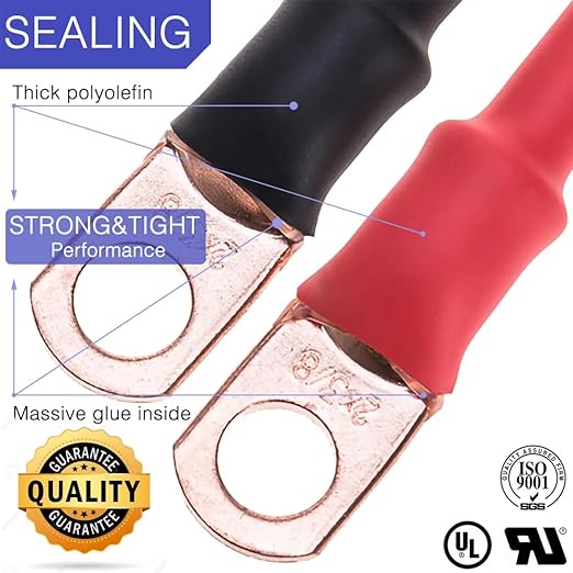 10 FT Diameter 1 Inch 3:1 Heat Shrink Tubing Dual Wall Adhesive Lined Marine Grade Electrical Cable Industrial Heat-Shrink Insulation Wrap Tube Black