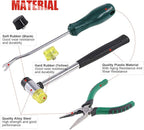 Hilitchi 5 Pcs Upholstery Tools Double-Faced Soft Mallet Tack Hammer with Two Replacement Heads, Decorative Tacks Staple Nails Lifter and Removal Pliers, Hammer Also for Leather, Jewelry Craft Project