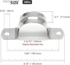 10Pcs 2-3/8 Inch Stainless Steel Conduit Clamps, Two Hole Strap U Bracket Rigid Pipe Strap Metal U Clamp Conduit Strap Tension Clips U-tube Clamp Heavy Duty
