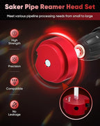 Saker PVC Pipe Reamer Kit, PVC Fitting Saver with 2inch Head, For SCH40, ABS Pipe,CPVC Perfect for Plumbing Repairs, Fits Standard 1/2" Drill