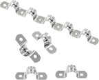 Hordion 50Pcs 12mm Two Hole Strap U Bracket, M12 Rigid Pipe Strap Stainless Steel Conduit Clamp for Fixing Pipe