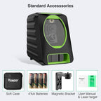 Huepar Box-1G Laser Level with Pulse Mode for Indoor & Outdoor Use, 150ft /150° Professional Self Leveling Green Laser Line Tool