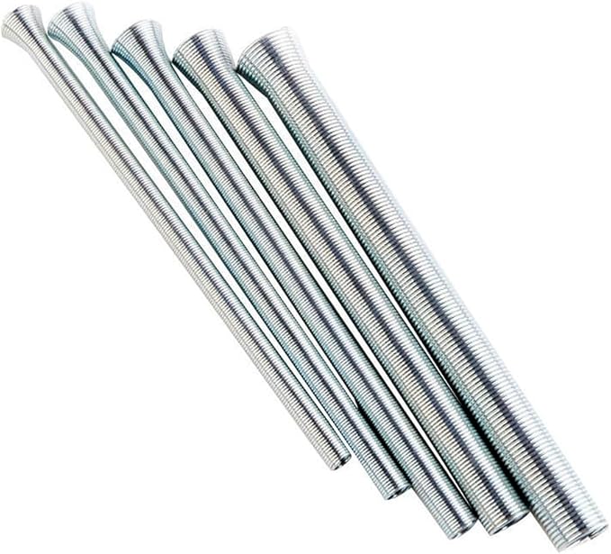 5 Pcs Spring Tube Bender Set, 5 Sizes (1/4", 5/16", 3/8", 1/2", 5/8"), 8.27" Length, Thin Wall Steel Tubing Benders Kit for Copper Aluminum Steel Tubing (8.27 inch /210MM)