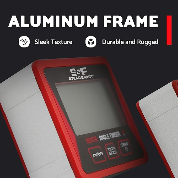 S&F STEAD & FAST Digital Angle Finder Gauge Magnetic Protractor Inclinometer Table Saw Angle Gauge Level Cube with Magnetic Base for Woodworking, Carpentry, Construction