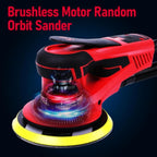 Electric Random Orbital Sander,PioneerWorks Brushless Motor,Powerful 350W & Low Vibration Palm Sander,10000 RPM Variable Speed,6-Inch For Woodworking, Polishing,Carpentry