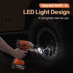 Cordless Impact Wrench, 665Ft-Ibs (900N.m) 1/2" Electric Impact Wrench, 21V Power Impact Drill with 2x 4.0Ah Battery, 6 Sockets, 8 Drill, 6 Screws, Impact Gun Variable Speeds for Car/Truck/Mower