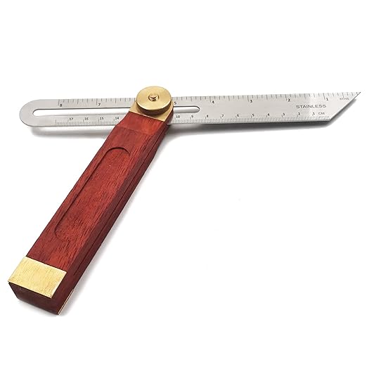 Bevel Gauge, Sliding Bevel Gauge, 8 Inch T Bevel Angle Finder with Wooden Handle T Measurements Ruler for for Craftsman Carpenter
