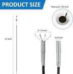 Drain Snake,61 inch Flexible Grabber Claw Pick Up Reacher Tool,Drain Clog Remover - Gutter Cleaning Tools for Home Sink, Bathroom Tub,Drain, Toilet, Tight Spaces