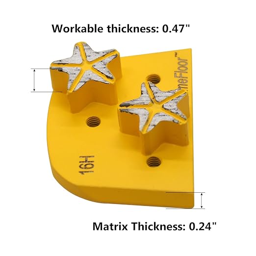 Concrete Floor Grinding Discs, Diamond Metal Grinding Tooling for Lavina Grinders, Concrete Preparation & Thin Epoxy Remove, Double Segments 16 Grit Hard Bond, Pack of 9