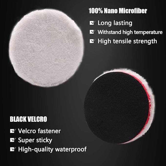 Buffing Polishing Pads, 7Pc 6.5 Inch Face for 6Inch 150mm Backing Plate Compound Buffing Sponge Pads Cutting Polishing Pad Kit for Car Buffer Polisher Compounding, Polishing and Waxing -PPTYS6SET