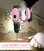 GardenJoy Cordless Power Drill Set - 21V Electric Drill Driver Kit with Battery and Fast Charger, 65pcs Acessories, 2 Variable Speed Control, 3/8-Inch Keyless Chuck and 24+1 Torque Setting