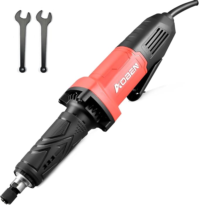 AOBEN Electric Die Grinder 1/4" Collet, 28000 RPM Power Straight Grinder Tool, Heavy Duty Metal Grinding, Polishing, Deburring & Welding Repair, Ergonomic Grip
