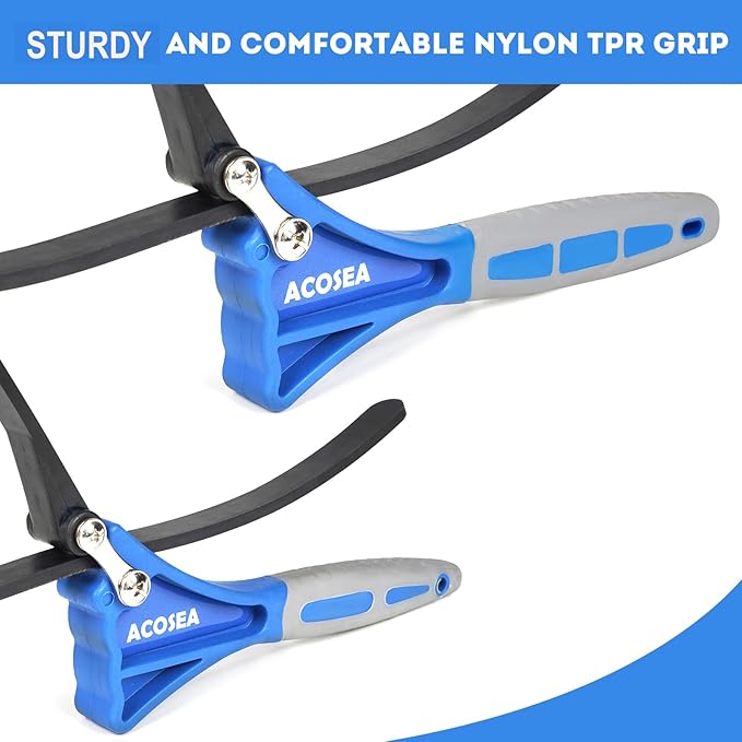 2-Pack Strap Wrench, 6" and 4" Rubber Strap, Adjustable Blet Jar Opener, Water Filter Plumbing Faucet Tool