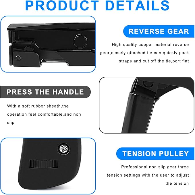 Knoweasy Cable Tie Gun and Cable Tie - Fastening and Flush Cutting Tool with Steel Handle Zip Tie Tool for Nylon Cable Ties