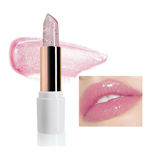 Magic Color Changing Lipstick, pH Lip Balm Glitter Shimmer Lipstick Plumping Glimmer Glow Jelly Lipstick, Hydrating Lasting Nourishing Moisture Lip Care Temperature Color Change Lip Gloss (4#)-VeraVaultWomen