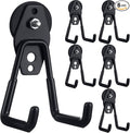Landhoow Large Magnetic Hooks Heavy Duty Garage Magnet Hooks Strong Storage Utility Magnetic Hangers with Anti Slip Rubber Coating for Indoor and Outdoor Hanging(Black,6 Pcs)