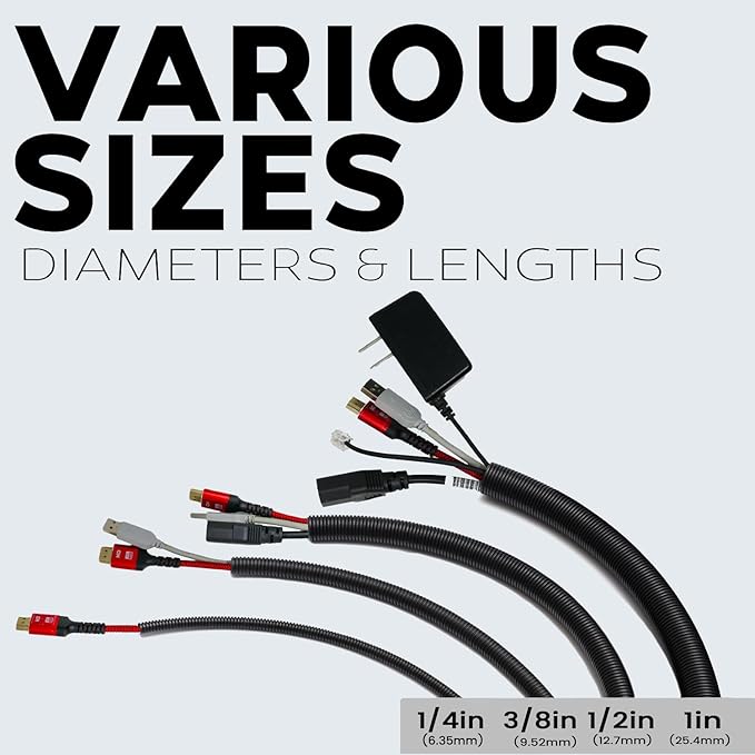 BEST CONNECTIONS (3/4" x 100 ft) Split Wire Loom Flex-Guard Convoluted Tubing Protective Split Cable Sleeves for Automotive Home Industrial Electrical Wires Chemical Resistant Conduit Black